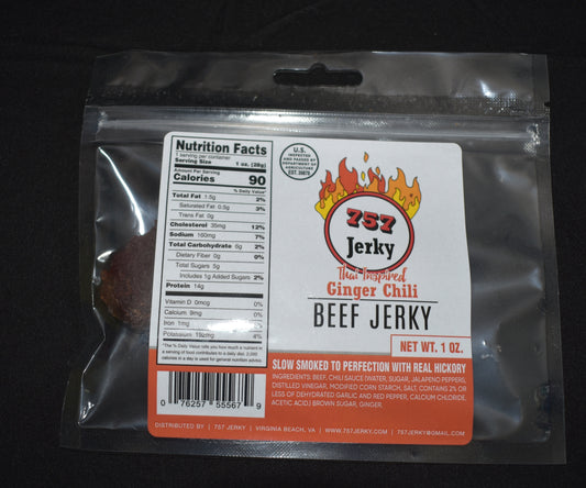 Thai Inspired Ginger Chili Beef Jerky Snack Size